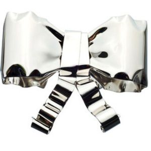 Alexis Bittar Large Silver Rhodium Bow bracelet